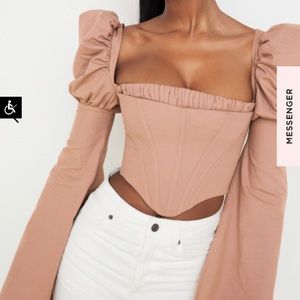 House Of Cb Napa corset linen top
